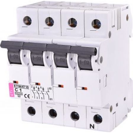 (2136704) Авт. выключатель ETIMAT 10  3p+N C 1А (10 kA), ETI