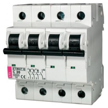(2136717) Авт. выключатель ETIMAT 10  3p+N C 20А (10 kA), ETI