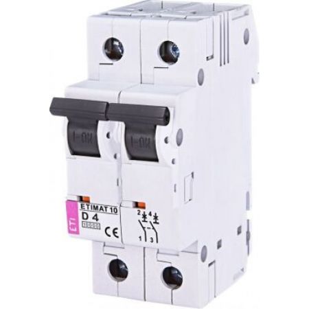 (2153710) Авт. выключатель ETIMAT 10  2p D 4А (10 kA), ETI