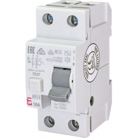 (2063123) Реле дифференциальное (УЗО) EFI-2 40/0,1 тип AC (10kA), ETI