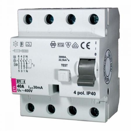 (2063145) Реле дифференциальное (УЗО) EFI-4 80/0,1 тип AC (10kA), ETI