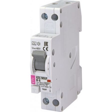 (2175701) Диффер. автоматический выкл. KZS-1M SUP B 6/0,03 тип A (6kA) (верхн.подкл.), ETI