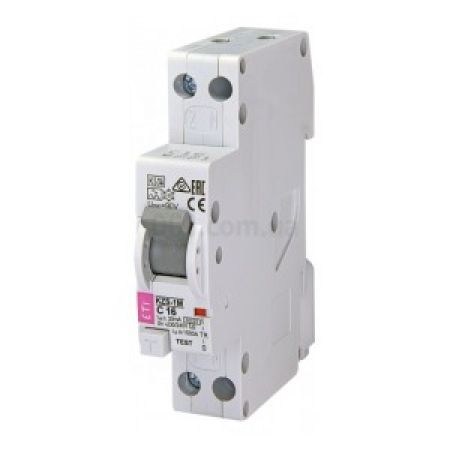 (2175853) Диффер. автоматический выкл. KZS 1M SUP C 13/0,01 тип A (6kA) (верхн.подкл.), ETI