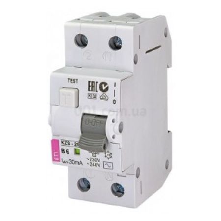 (2173101) Диффер. автоматический выкл. KZS-2M B 6/0,03 тип AC (10kA), ETI
