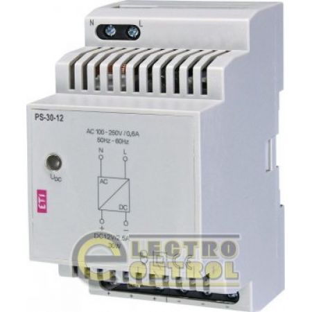 (2470132) Блок питания PS-30-12 (Вход: 100-250V AC; Выход: 12V DC/30W/2,5A), ETI