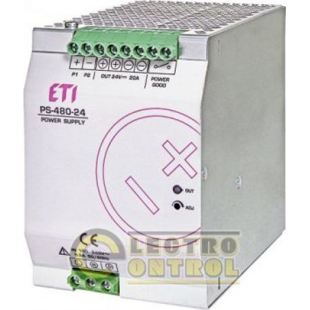 (4656684) Блок питания PS-480-24 (Вхід: 100-240V AC/140-340V DC; Вихід: 24-28V DC/480W/20A), ETI