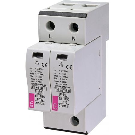 (2440317) Ограничитель перенапряжения ETITEC B T12 275/12,5 (2+0) 2p, ETI