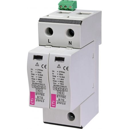 (2440318) Ограничитель перенапряжения ETITEC B T12 275/12,5 (2+0) 2p, RC, ETI