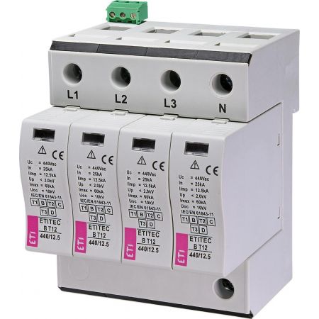 (2440328) Ограничитель перенапряжения ETITEC B T12 440/12,5 (4+0) 4p, RC, ETI