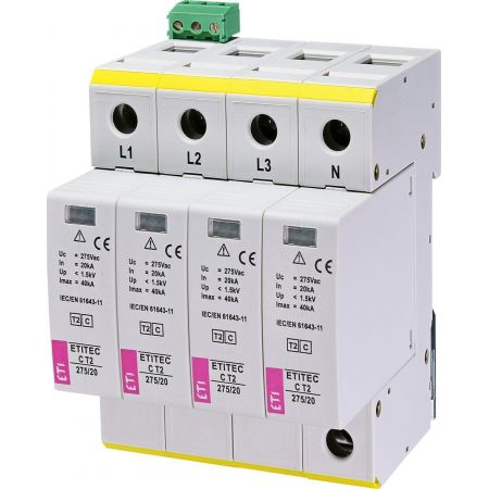 (2440396) Ограничитель перенапряжения ETITEC C T2 275/20 (4+0) 4p, RC, ETI