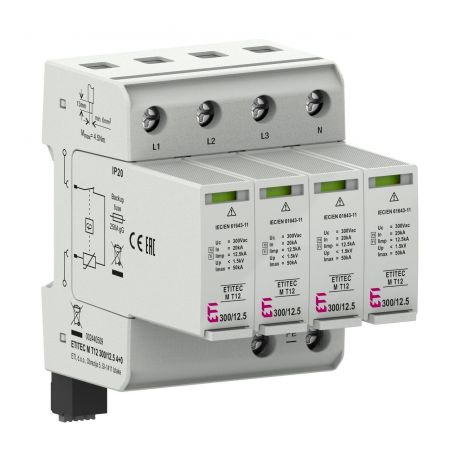 (2440546) Ограничитель перенапряжения ETITEC SM T12 300/12,5 (4+0, 4p, TNC-S), ETI