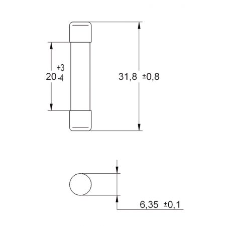 (6710330) Мини-предохранитель CH  6,3x32 HT 12,5A 500V, ETI