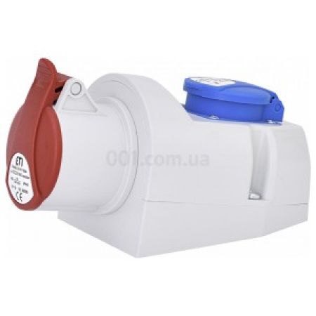 (4482050) Розетка комбинированная EZCZ-S-1643  IP44 (16A, 400V/230V, 3P+PE / EE 16S Schuko), ETI