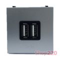 (2CLA215580N1301) N2155.8 PL Розетка USB Zenit срібл 1мод., ABB