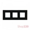 (2CLA227300N3101) N2273 CN Рамка 3 поста Zenit скло чорне, ABB
