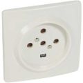 (55457) Розетка силова 3К+Н+З З Зах. Штор., Legrand