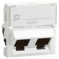 (76506) MOSAIC Розетка інформаційна 2хRJ45 FTP45° кат.6 LCS²(2модуля), колір Білий, Legrand