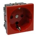 (77218) MOSAIC Розетка електрична 2К+З з шторками (16А, 250В~, автоматичні клеми, німецький стандарт) 2модуля, колір Червоний, Legrand