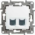 (672254) ETIKA Розетка 2ХRJ45 кат 6 UTP Білий, Legrand