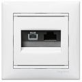 (695339) Valena Розетка телефонна RJ11+RJ45 кат.6 UTP Білий, Legrand