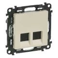 (753541) Valena LIFE Розетка подвійна RJ45 Кат.5е UTP Слонова кістка, Legrand