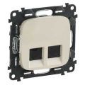 (753843) Valena ALLURE Розетка подвійна RJ45 Кат.6 UTP Слонова кістка, Legrand