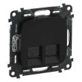 (753953) Valena ALLURE Розетка подвійна RJ45 Кат.6 UTP Антрацит, Legrand