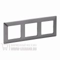 (754153) Valena LIFE Рамка 3 пости Сталь, Legrand