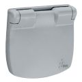 (754847) Valena ALLURE Накладка розетки 2К+З з кришкою Алюміній, Legrand