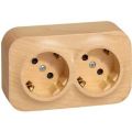 (782283) Quteo Розетка 2X2К+З зі шторками, Дерево, Legrand