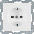 (47516089) Розетка з з/к, кришка, зах.контактів, 16А/250В, пол.білизна, Q.х, Hager