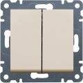 (WL0051) Вимикач 2-клав. універсальний Lumina, крем, 10АХ/230В , Hager