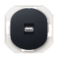 E6162.E1 Механізм: Розетка 1-а USB, Aling-Conel EON (чорний)