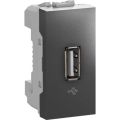 (MGU3.429.12) USB 2.0 РОЗЕТКА 1М UNICA ГРАФІТ