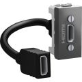 (MGU3.430.12) HDMI РОЗЕТКА 1М UNICA ГРАФІТ