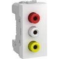 (MGU3.431.18) 3 RCA РОЗЕТКА 1М UNICA БІЛИЙ