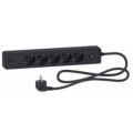 (ST945U1BA) Подовж 5 роз з заз.+2*USB алюм/чорн 1.5м