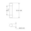 (6710098) Мини-предохранитель CH  6,3x32 T   500mA 250V, ETI